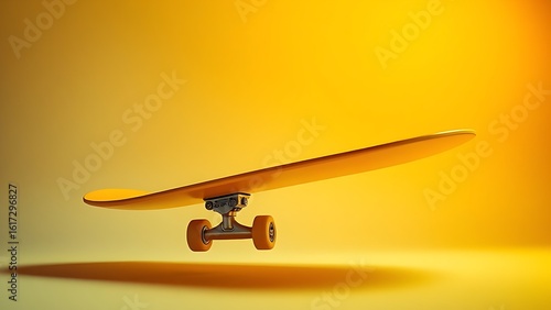 Neon gradient skateboard on dynamic studio angle