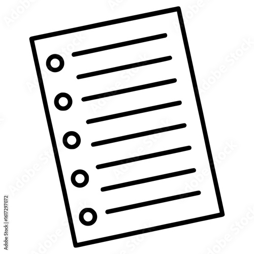 Simple black and white Loose-leaf paper outline illustration