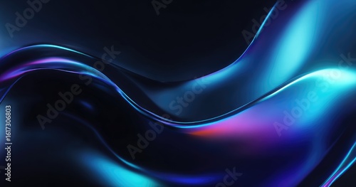 Abstract fluid forms in vibrant neon colors