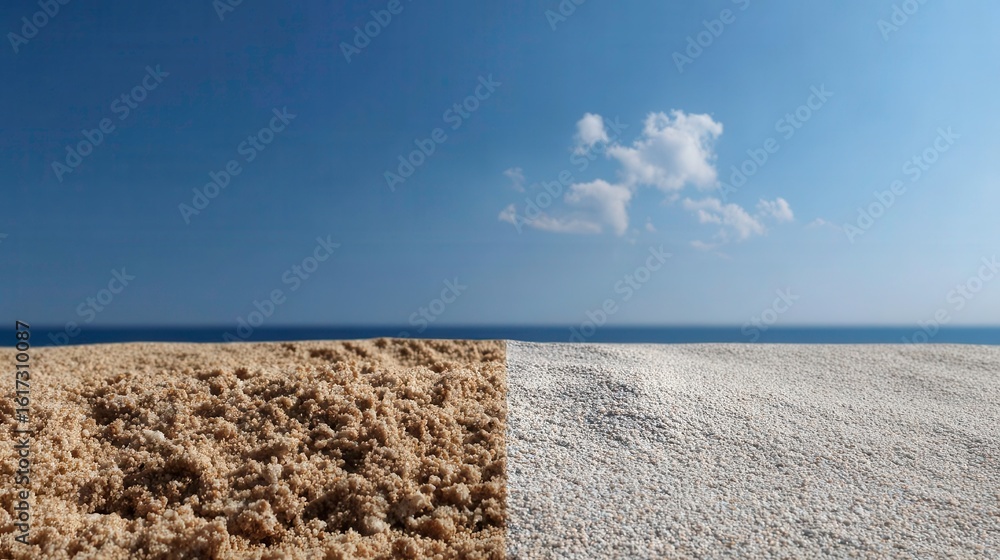 Obraz premium Two Sand Beach Backgrounds - Brown, White, Sky