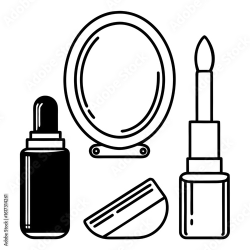 Cosmetic products and mirror icons