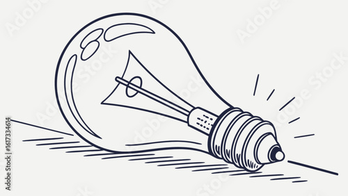 A classic light bulb emits a soft glow, symbolizing a bright idea, isolated on white background