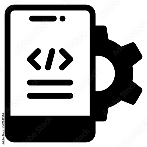 App Development outline mixed icon