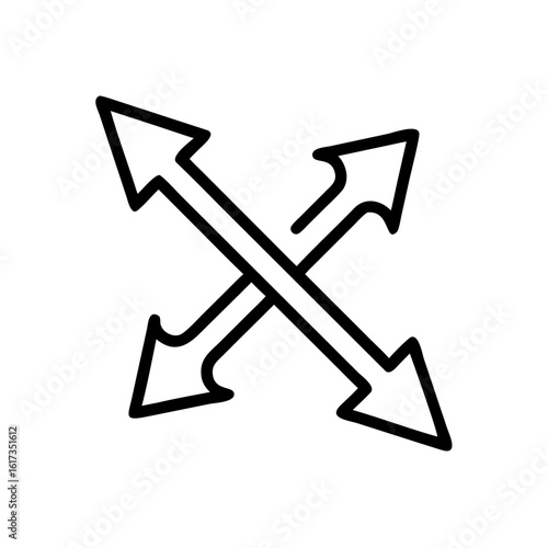 Expand arrow vector icon for UI navigation and digital interface design, Expand arrow vector icon, Expand button arrow graphic, User interface expand arrow symbol, Vector arrow for expanding content


