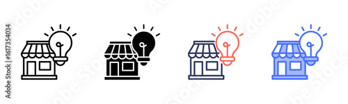 Market Intelligence icon set multiple style collection