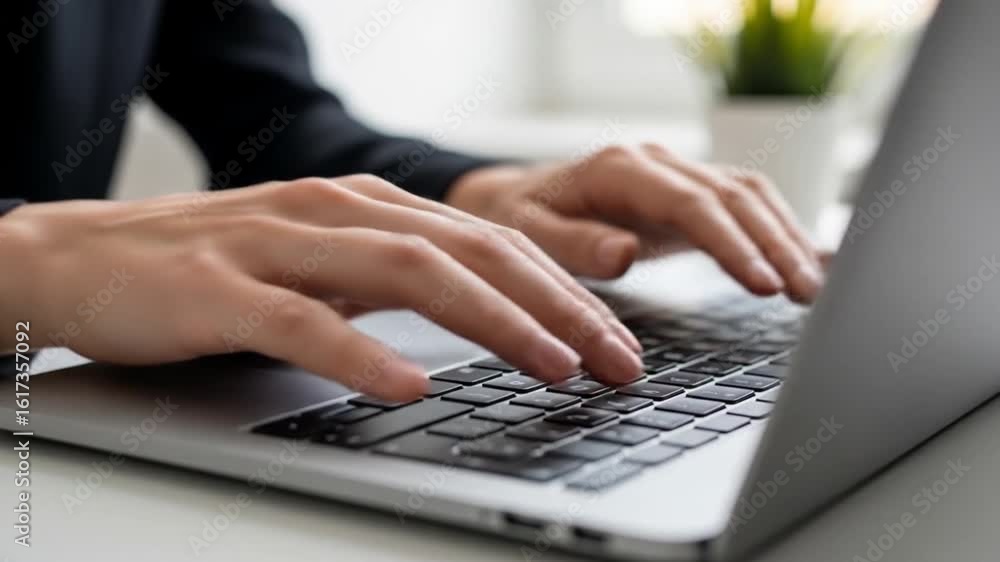 Close Up Hands Typing on Laptop Keyboard Close Up Hands Typing on Laptop Keyboard