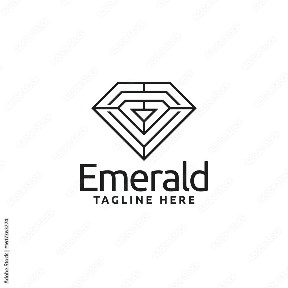 Naklejka premium Emerald diamond logo icon