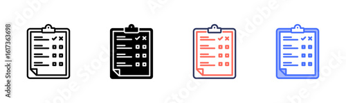 Questionnaire icon set multiple style collection