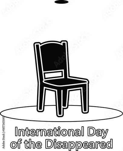 Vector art of an empty chair silhouette for international day of the disappeared 