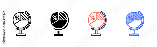 Segmentation icon set multiple style collection