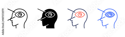 Perception icon set multiple style collection