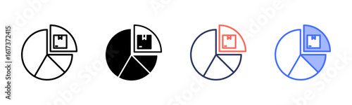 Segmentation icon set multiple style collection