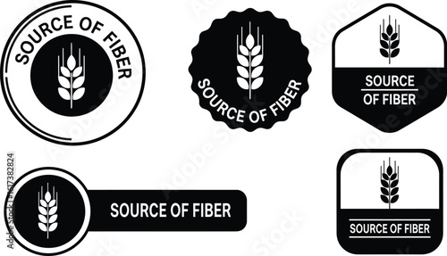 Promote healthy eating with these versatile "Source of Fiber" badges