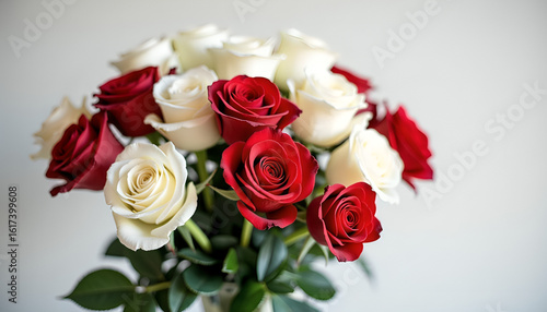 Wallpaper Mural Elegant Red and White Roses in a Minimalist Arrangement Torontodigital.ca