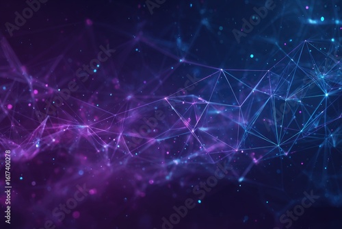 Wallpaper Mural Abstract network of glowing lines and particles Torontodigital.ca