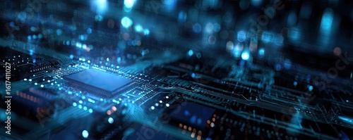 Close-up of a circuit board with glowing components (1)