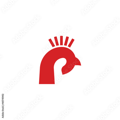 P rooster cook logo design