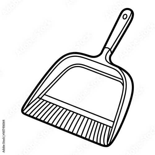 dustpan illustration vector style coloring page line art