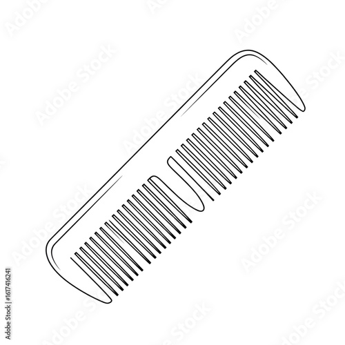 comb isolated on white background coloring page