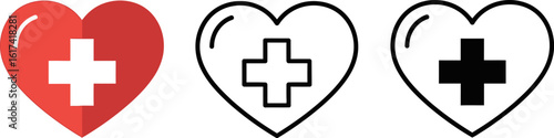 Heart health medical cross vector illustration for healthcare and pharmacy design needs