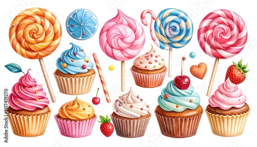 Colorful sweets and desserts