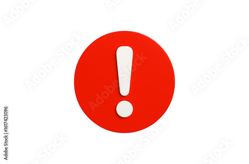 red exclamation mark,
Minimalist Flat Red Warning Icon with White Exclamation Point