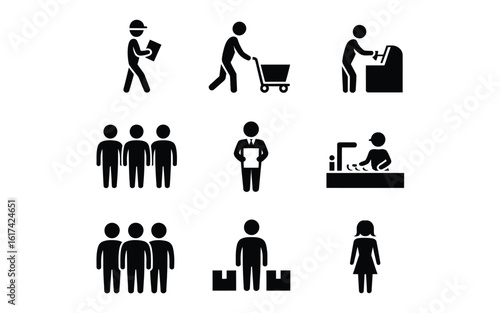 Business and daily life activities icon set