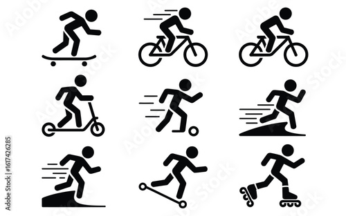 Active lifestyle sport icon set