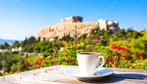 Coffee cup with Acropolis view (1)