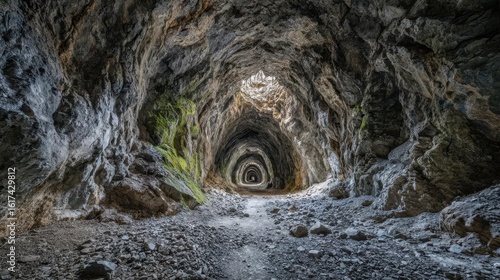 Rocky Tunnel with Natural Light