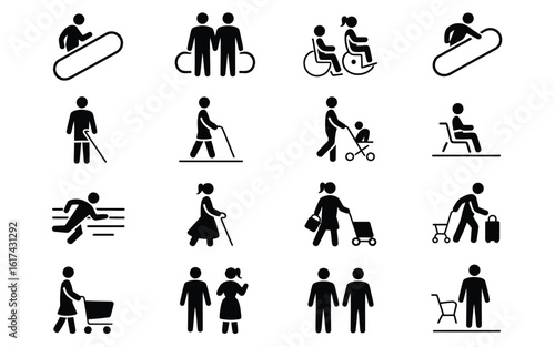 Representing people and accessibility icon set