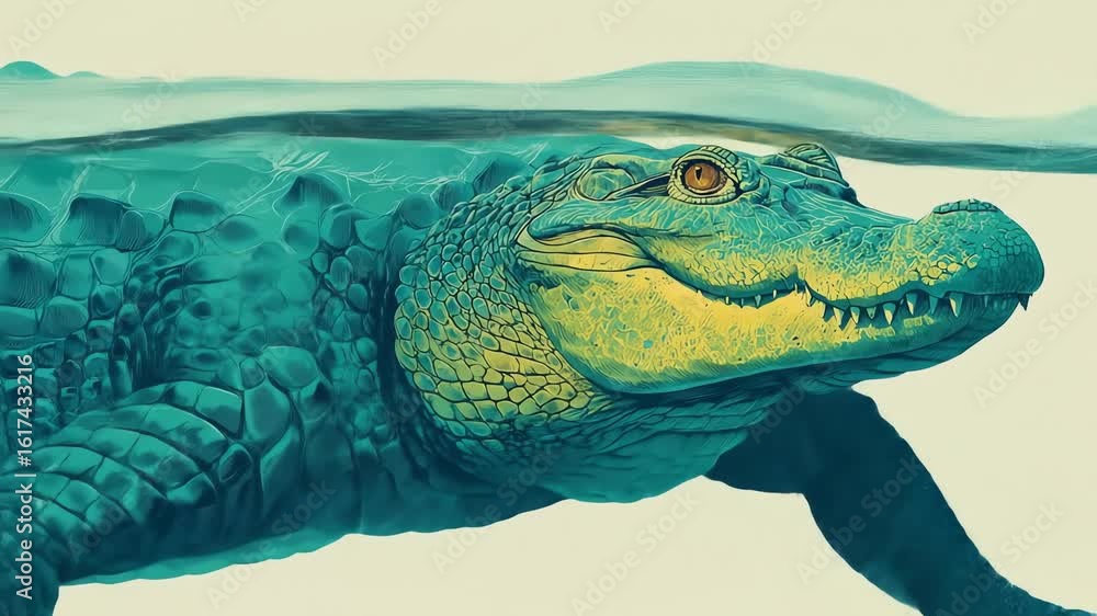 custom made wallpaper toronto digitalAlligator emerges from murky waters