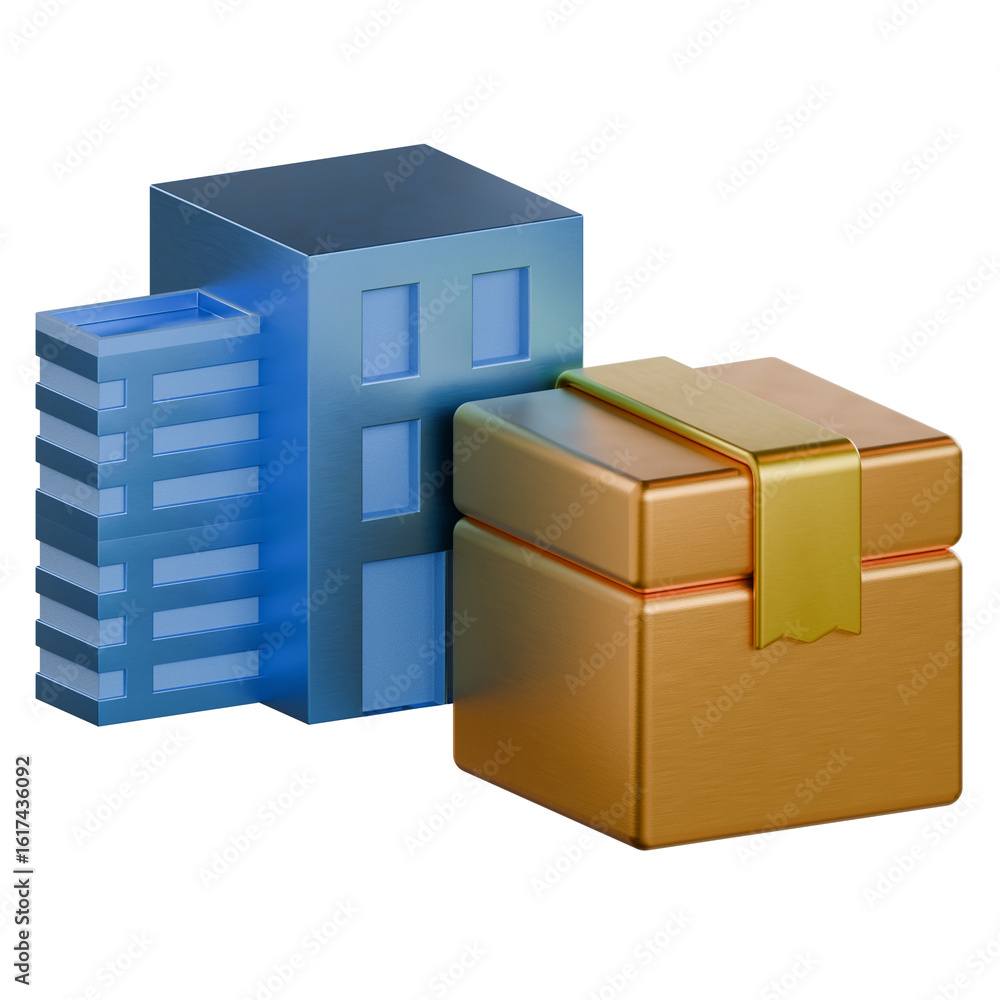 Obraz premium Fulfillment center 3D Icon colorful style colorful style