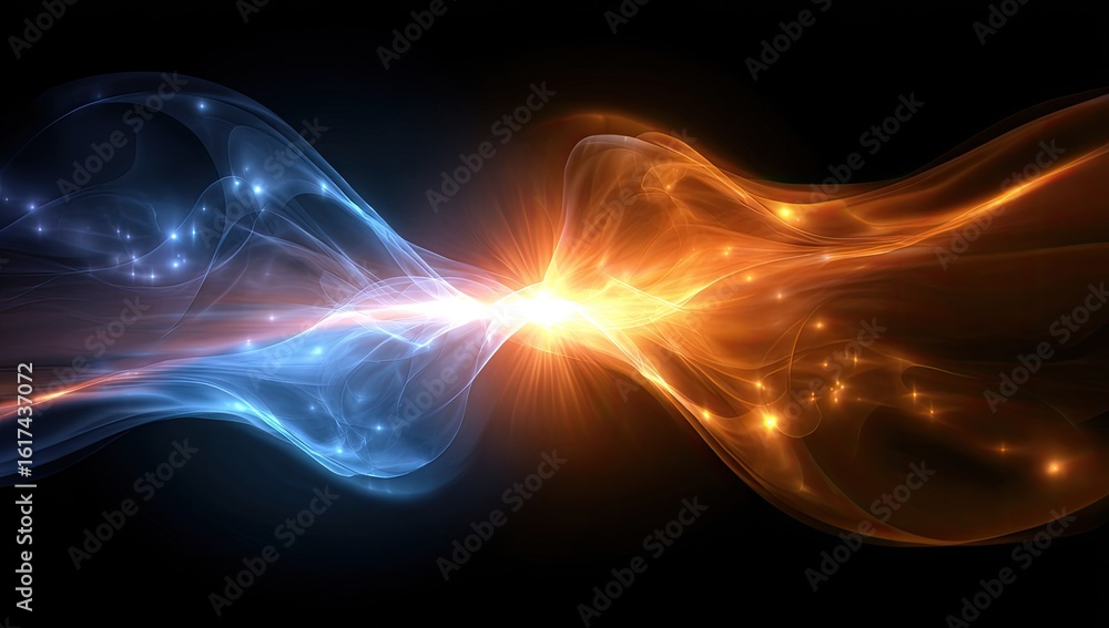 Obraz premium Abstract energy flow. Dual color streams