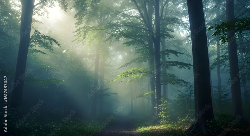 Naklejka premium morning in the forest