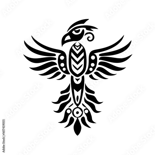 Tribal bird pictogram set for tattoo and decorative design