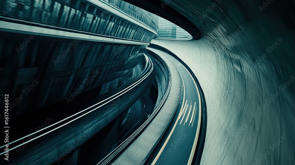 Obraz premium Abstract architectural road tunnel.