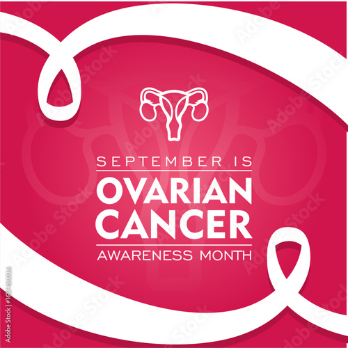 September is ovarian cancer awareness month. Ovarian cancer awareness month is observed every year in September. Great vector for banner, card, poster , social media.