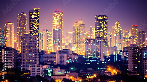 Wallpaper Mural Illuminated city skyline at twilight. Torontodigital.ca