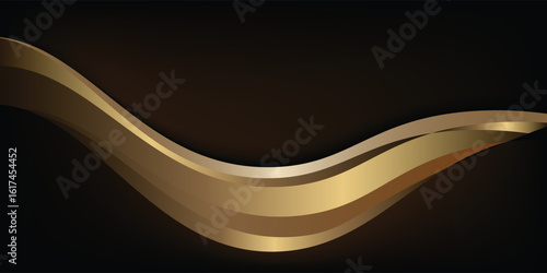Smooth metallic waves with a rich golden hue. Premium vector background for luxurious and elegant wallpaper.