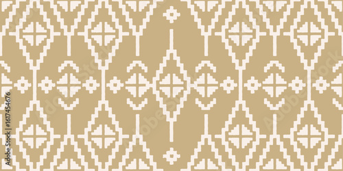 Hand drawn Batik seamless pattern. Geometric abstract illustration, Ethnic wallpaper. Tribal vector texture. Aztec style. Folk embroidery. Indian art, Scandinavian, African rug and tile.