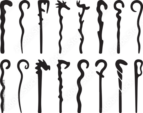 Assorted walking stick silhouettes walking sticks canes