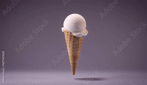 Rotating Ice Cream Cone with Neon Lights for Eye-Catching Visuals