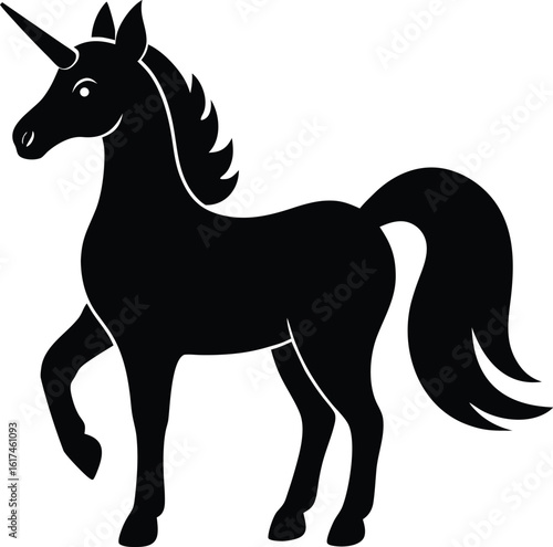 Unicorn Silhouette Vector Art Illustration