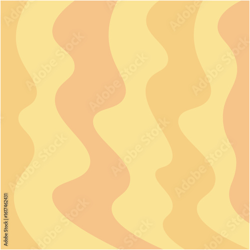 滑らかにカーブしたポップアート風カラフルなオレンジの背景 organic wave