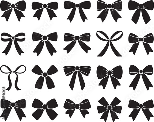 Black ribbon bows various styles decorative accents gift decoration