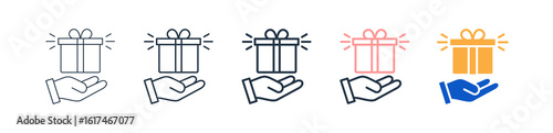 Gift different style icons set vector illustration. 