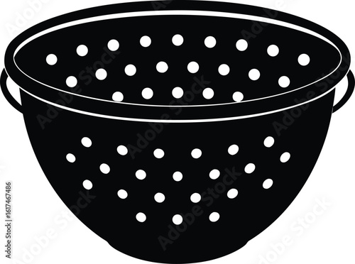 Colander with Simple Holes silhouette vector art illustration