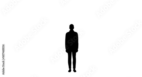 Silhouette of a person standing alone, creating a minimalist and enigmatic composition.