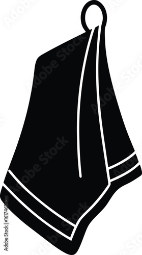 Quadro su tela Kitchen Towel Folded Flat silhouette vector art illustration